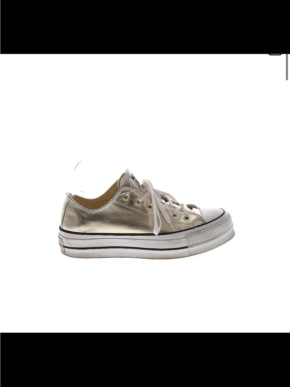 Converse Metallic Gold Low Top Sneakers with White Laces
